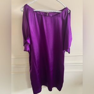 AIDAN Purple Satin Cocktail Dress, Size 8